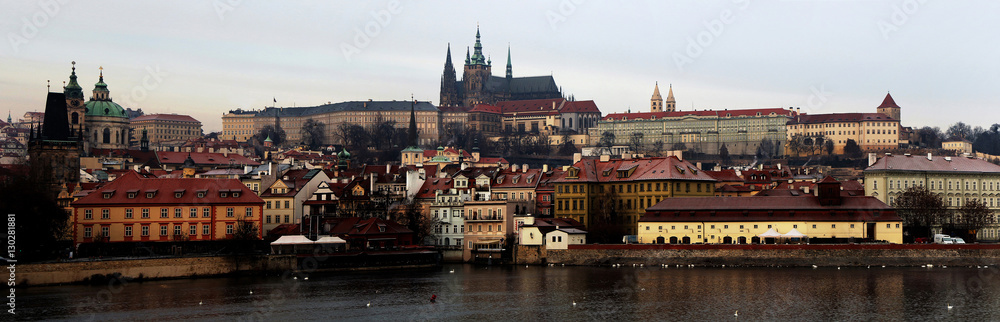 Prague Panorama. Czech Republic. View of the St. Vitus Cathedral.