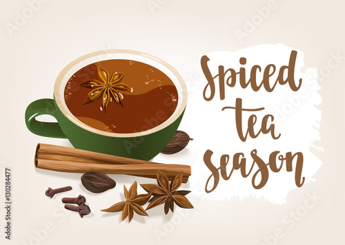 Spiced Tea. Warming beverage with spices.