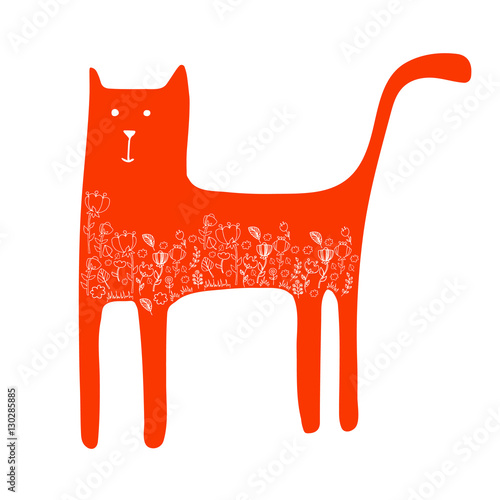 cat animal contour drawing creative kitten pet