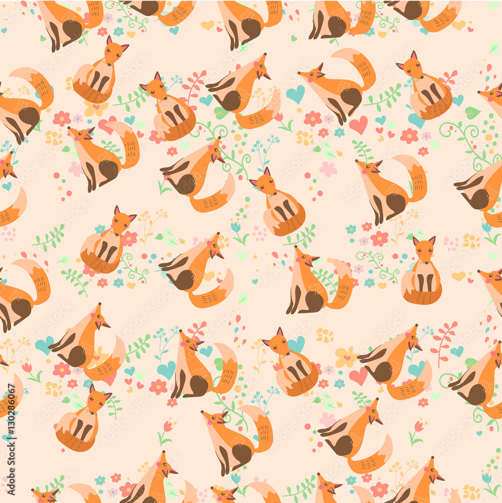 vector illustration of a cute fox