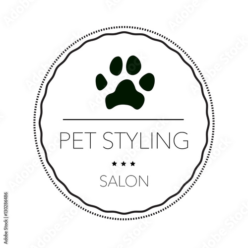 Logo for pet hair salon, styling and grooming shop, pet store for dogs and cats. Vector illustration