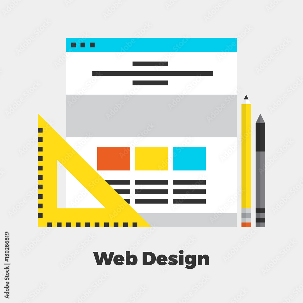 Fototapeta premium Web Design Reality Flat Illustration.