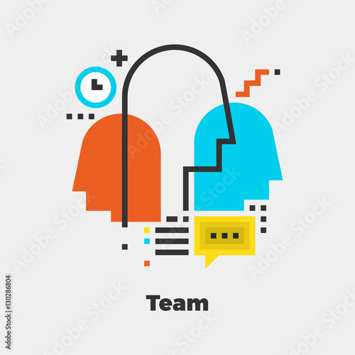 Team Flat Illustration.