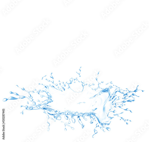 Transparent, isolation splash water splash on a white background