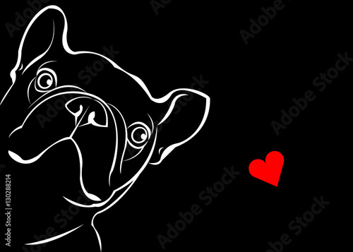 dog, vector, breed, cute, pet, animal, bulldog