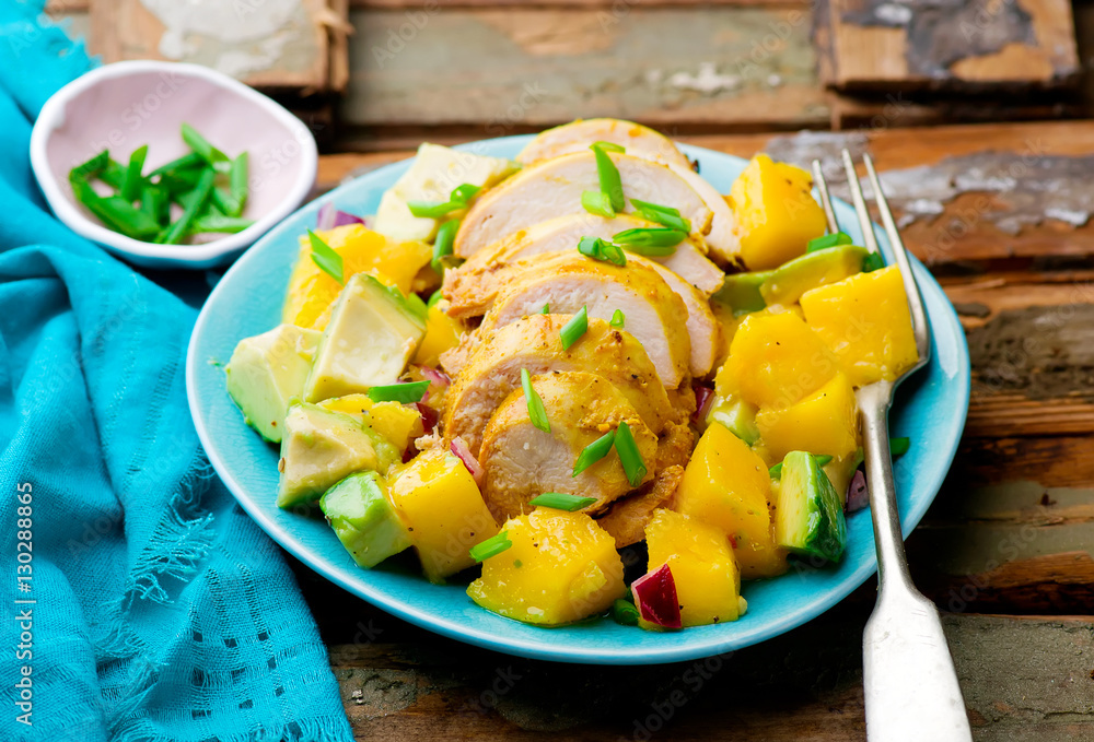 Avocado, Mango and Grilled Chicken Salad Avocado, Mango and Grilled Chicken Salad