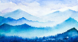 Mountain landscape. Watercolor illustration.