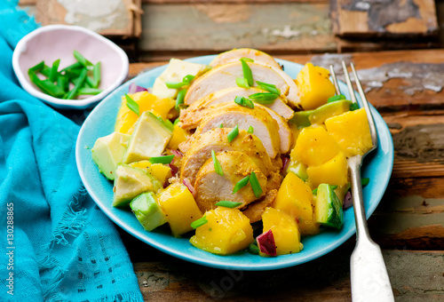 Avocado, Mango and Grilled Chicken Salad