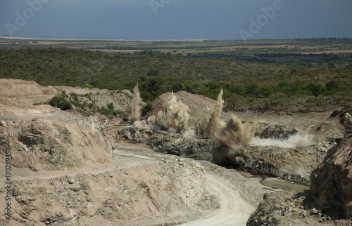 Billede på lærred quarry blasting