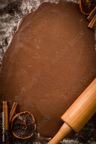 Obraz na płótnie Preparing dough for chocolate cookies. w salonie
