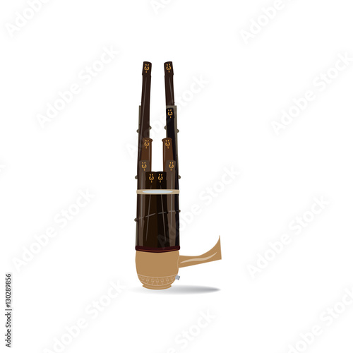 Vector illustration of sheng, chinese mouth organ, isolated on white background. photo