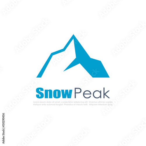 Snow mountain vector icon