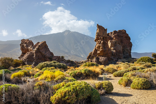 Roques de Garcia and El Teide Volcano, Tenerife Island, Spain © dziewul
