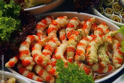 Εκτύπωση καμβά Surimi shrimp crayfish imitation salad