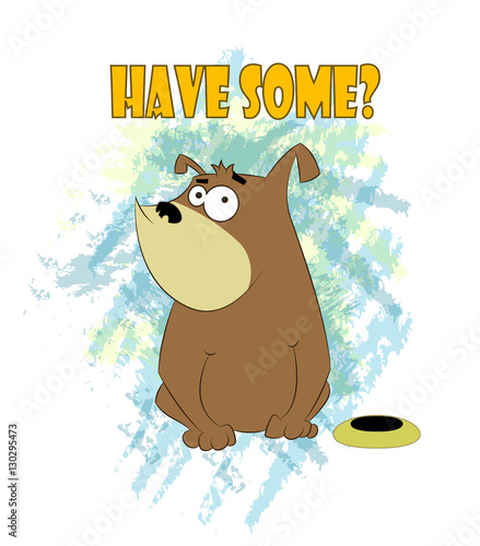 Happy Fat Dog Cartoon