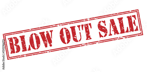 blow out sale red stamp on white background