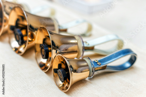 Handbells ready to play