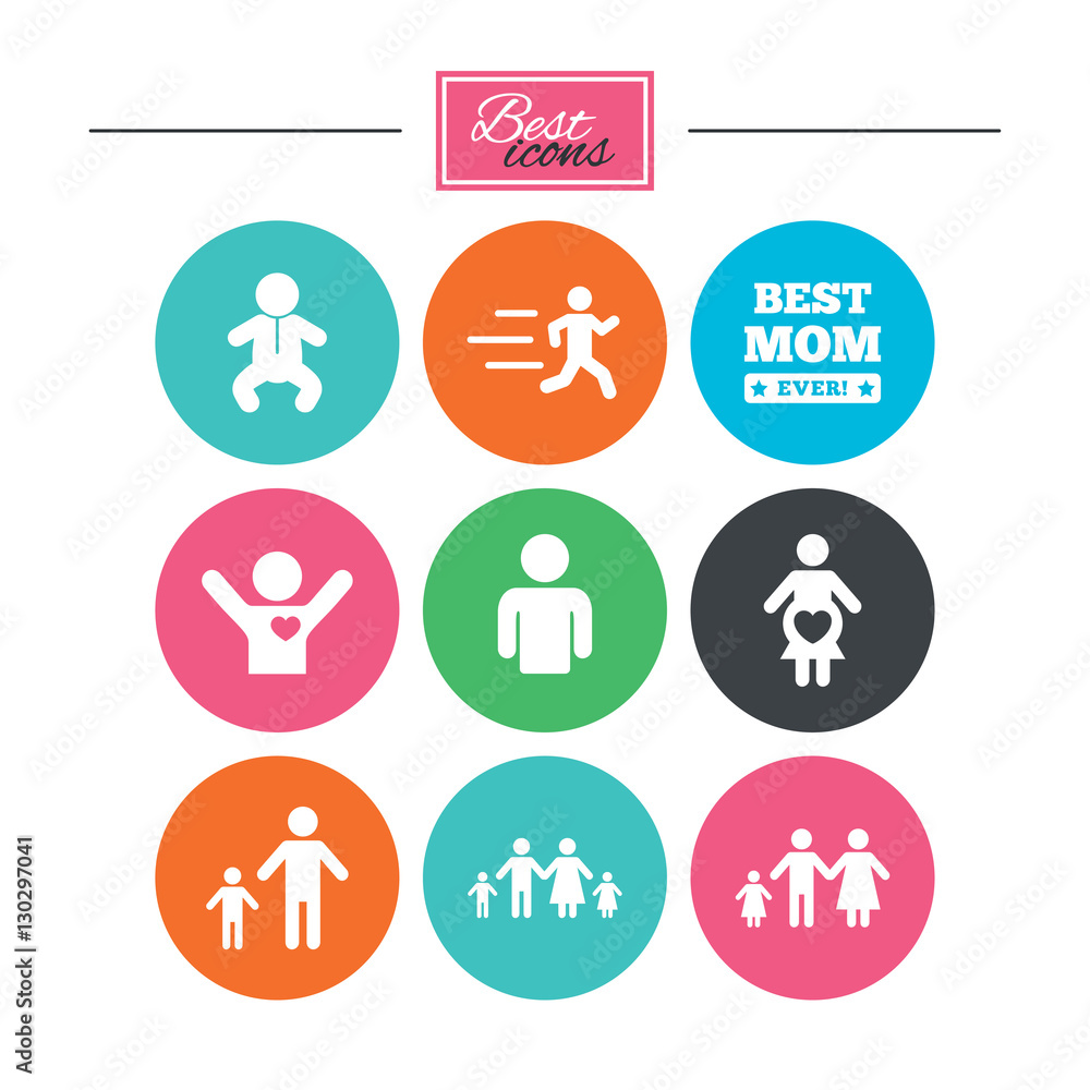 People, family icons. Maternity sign. People, family icons. Maternity sign.