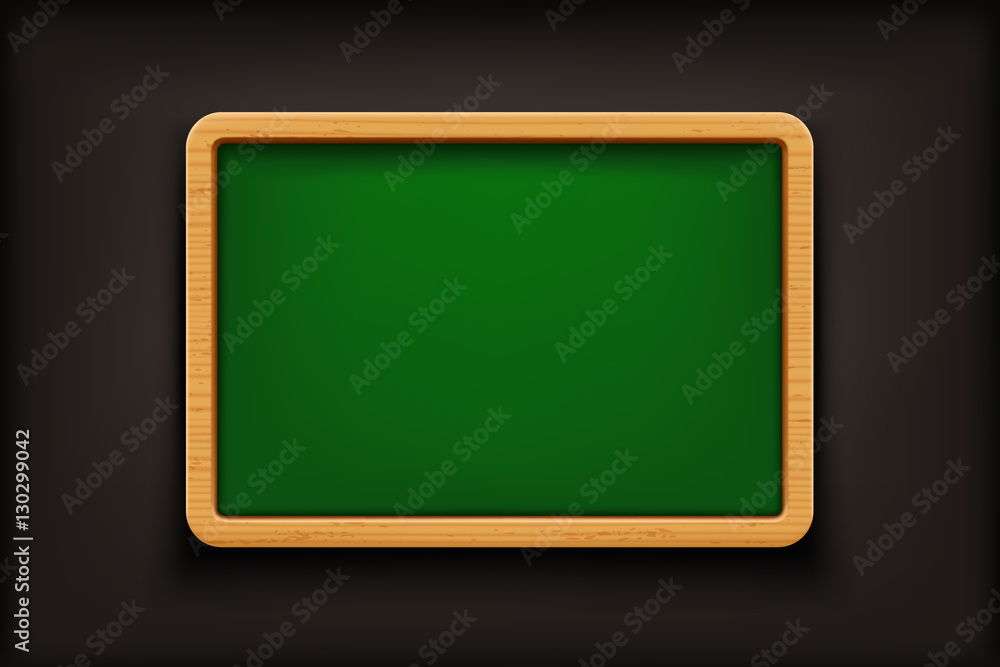 green blackboard on black