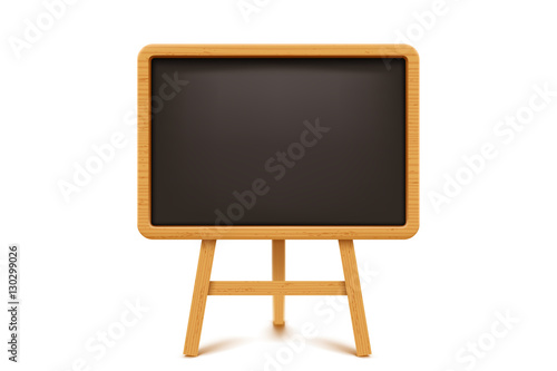 wooden blackboard on white