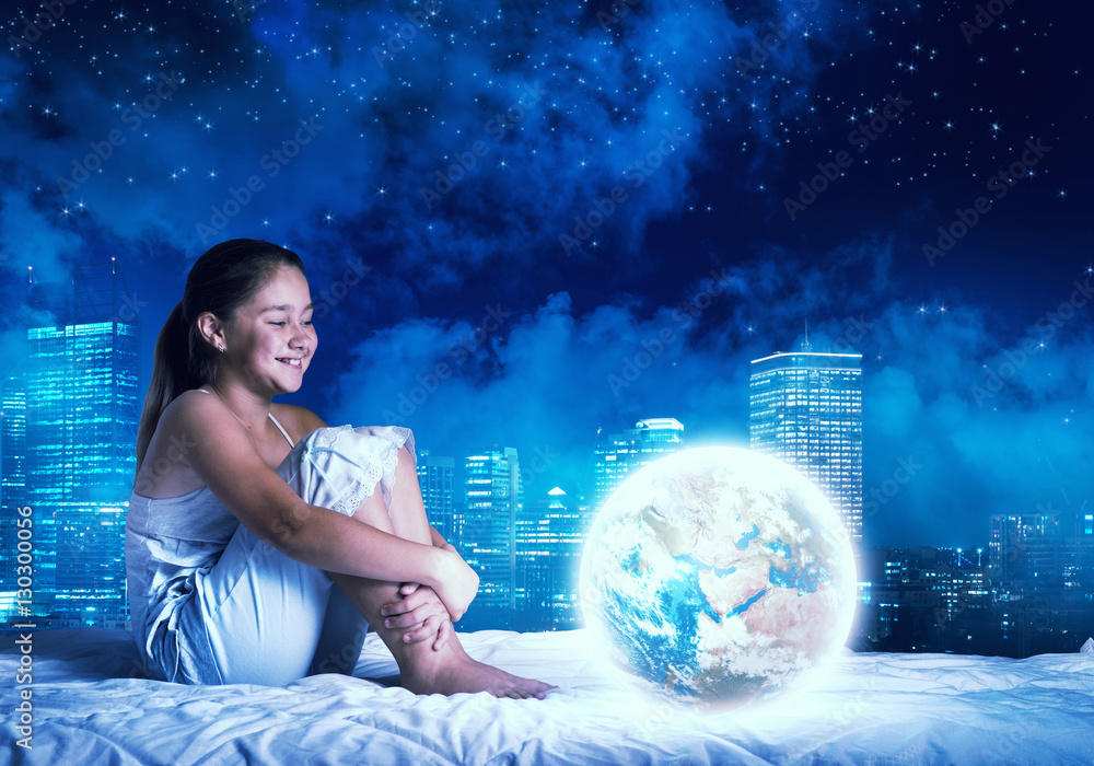 Girl dreaming before sleep Girl dreaming before sleep