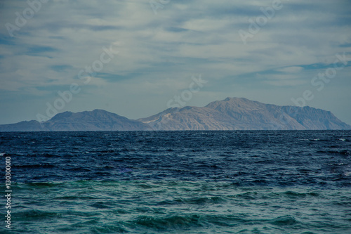 mountain turquoise sea background view tropical