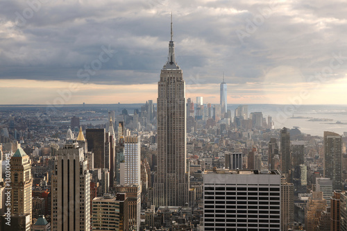 aerial view of Manhattan financial district