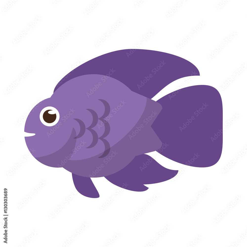 Fish animal cartoon icon. Sea life ecosystem fauna and ocean theme. Isolated design. Vector illustration Fish animal cartoon icon. Sea life ecosystem fauna and ocean theme. Isolated design. Vector illustration