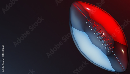 American football ball on various material and background, 3d rendering