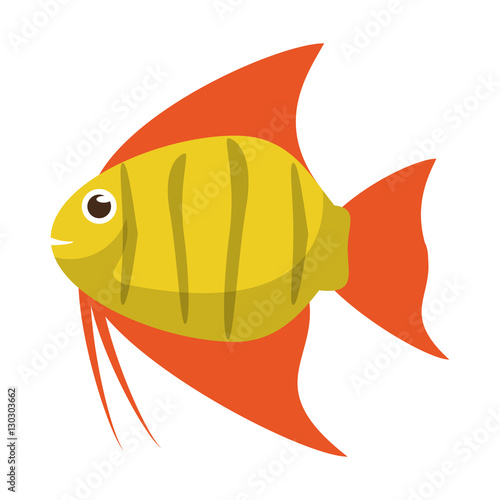 Fish animal cartoon icon. Sea life ecosystem fauna and ocean theme. Isolated design. Vector illustration