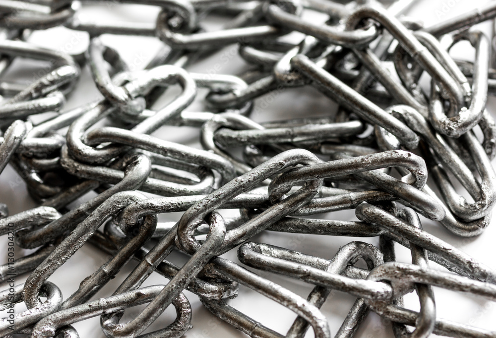concept data protection metal chain on white background concept data protection metal chain on white background