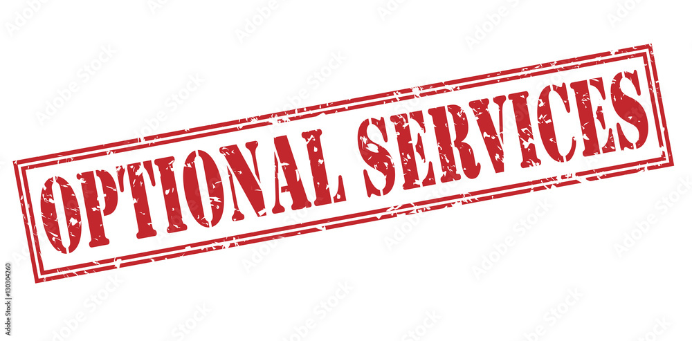 Foto optional services red stamp on white background