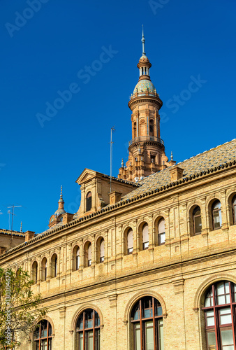 Main building of Plaza de Espana, an architecture complex in Seville - Spain © Leonid Andronov