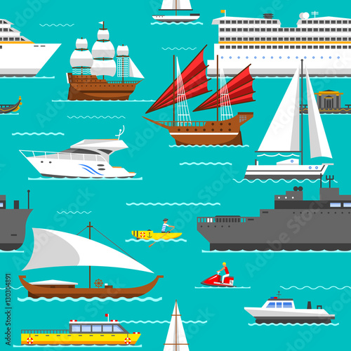 Sea transport pattern vector.