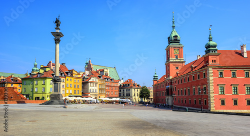 Colorful houses in the historic centre of Warsaw, Poland