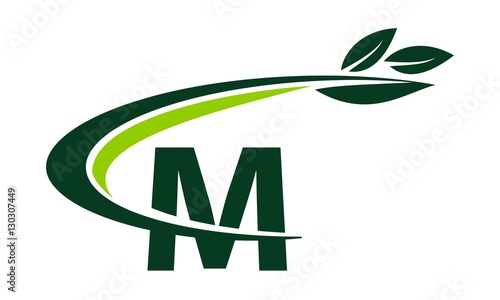 Swoosh Leaf Letter M