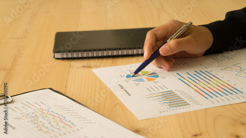 Business people analyzing financial charts and documents in a me photo