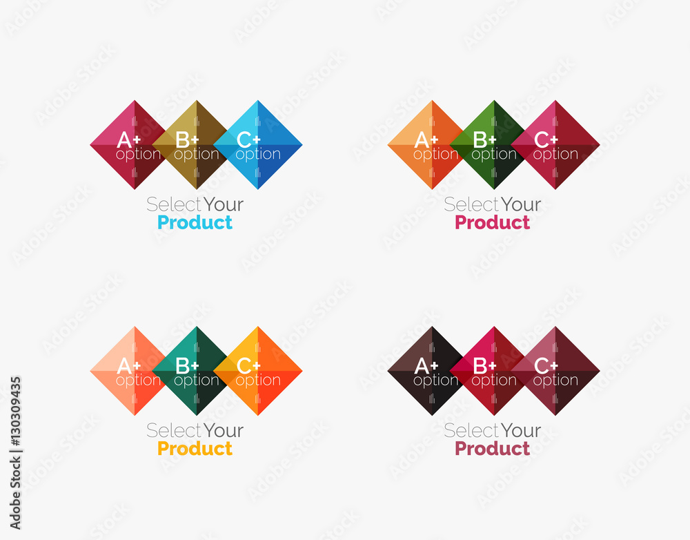 Set of square abstract backgrounds or infographics for content Set of square abstract backgrounds or infographics for content