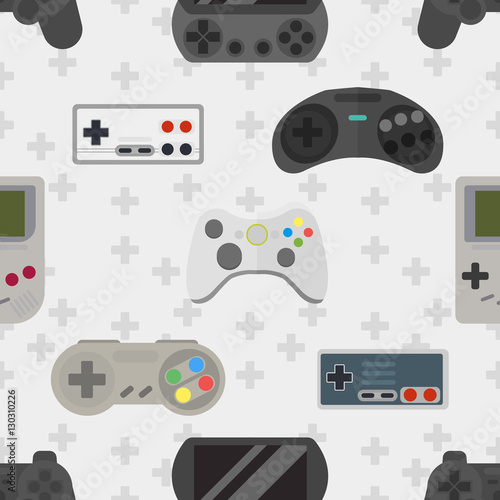 Gamepad colorful seamless pattern