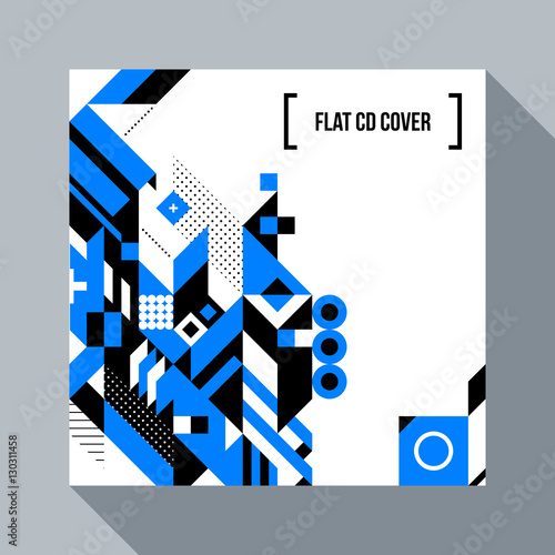 Square futuristic background/CD cover with abstract geometric element. Style of futurism and modern graffiti.