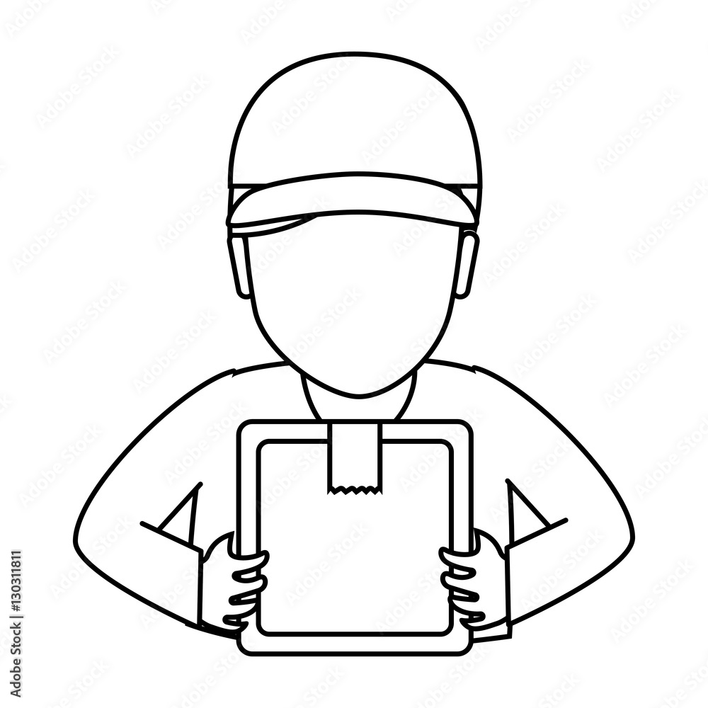 delivery service worker avatar vector illustration design