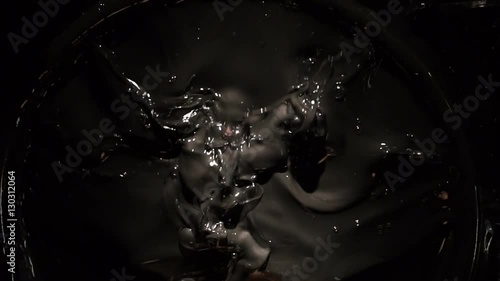 falling into black liquid