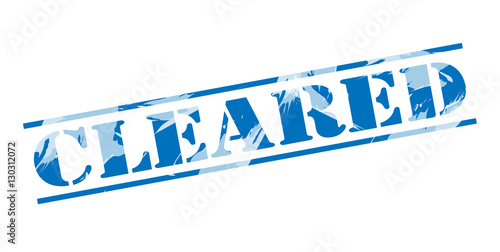 Foto cleared blue stamp on white background