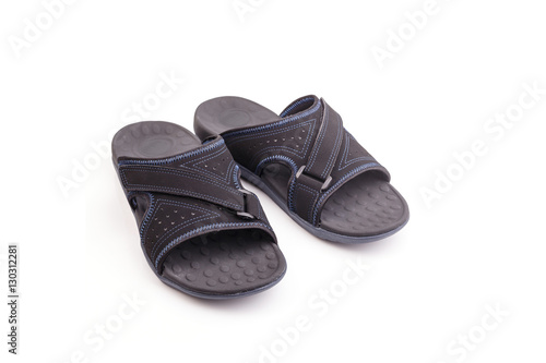 New black men's sandals isolated on white