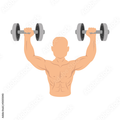 boxer silhouette avatar with weight lifting icon vector illustration design