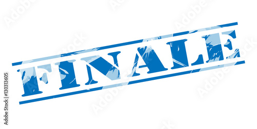 Fotografie finale blue stamp on white background