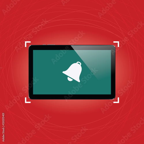 Digital tablet with shiny sensor screen. Electronic smart device. Mobile gadget.