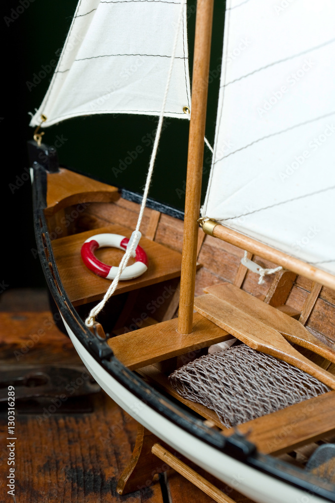 wooden sailboat