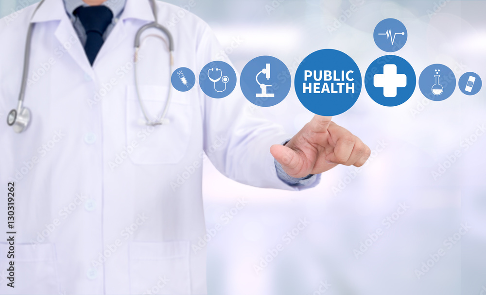 PUBLIC HEALTH Professional doctor use computer and medical equ PUBLIC HEALTH Professional doctor use computer and medical equ