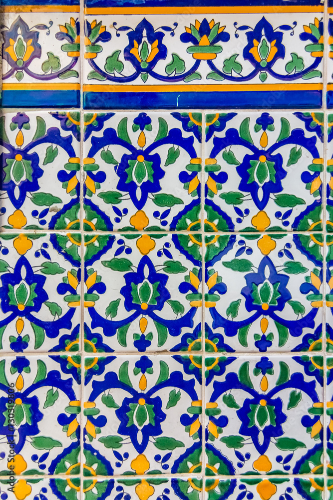 Ornate mosaic tile work